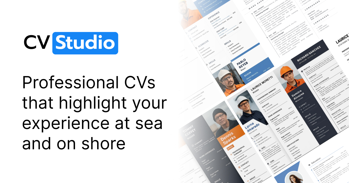 CV Studio Professional CVs for Maritime, Offshore & Engineering Specialists